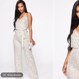 Can’t hide the Shine Sequin jumpsuit from Fashion Nova